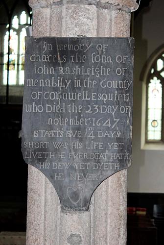 Holbeton - Rashleigh Memorial 1647
