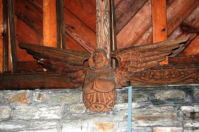 St Teath - Detail of Roof Carving